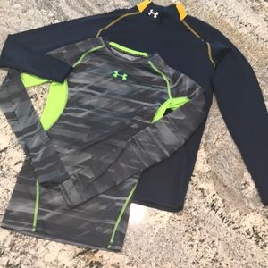 2 Under Armour long sleeve compression shirts.